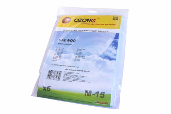 картинка OZONE SE-15, тип оригин. мешка:DU105, 3 шт., синтет. мешки пылесборники для пылесоса DAEWOO  в интернет-магазине  BTK-shop.ru Судак